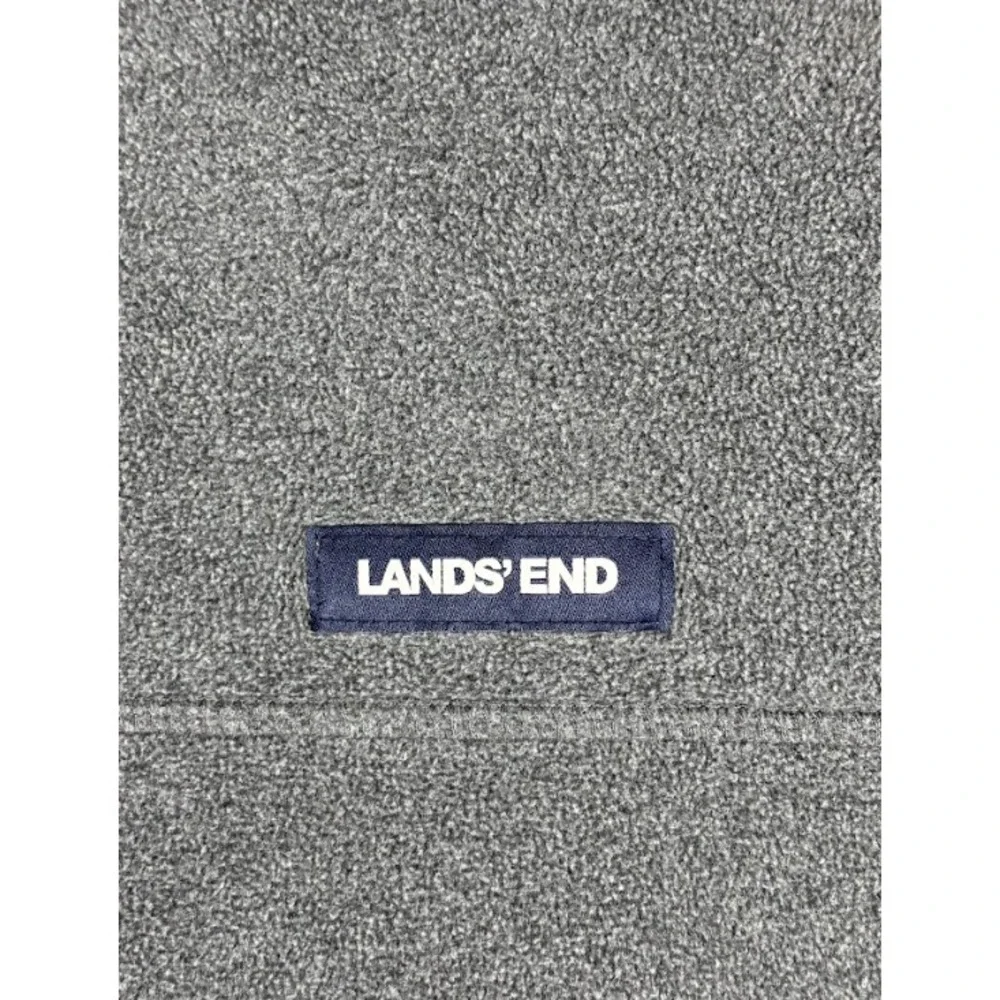 Lands' End Quarter Zip Fleece Pullover Gray Big Tall 3XL Men's Cozy‎ Casual